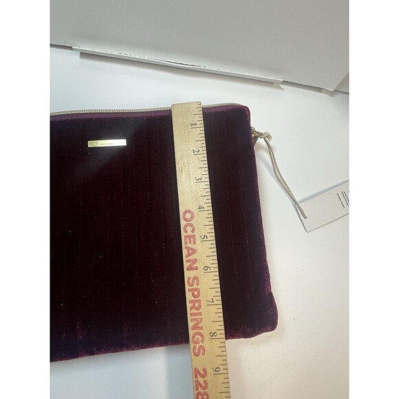 KESTREL Burgundy Velvet Large Purse Kit Pouch Organizer Bag New - Picture 8 of 11